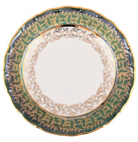 Набор тарелок 21 см 6 шт  Chodov "Аристократ /Золотые листики на зелёном" / 211458