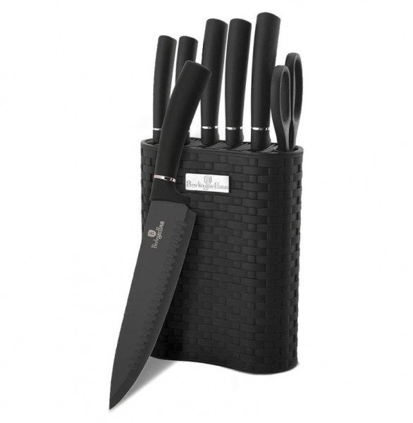 Набор кухонных ножей 7 предметов на подставке  Berlinger Haus &quot;Black Silver&quot; / 280757