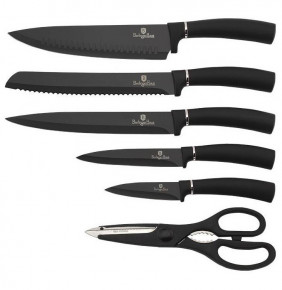 Набор кухонных ножей 7 предметов на подставке  Berlinger Haus "Black Silver" / 280757