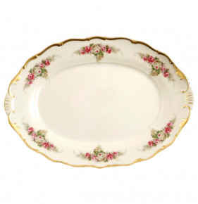 Блюдо 36 см овальное  Bohemia Porcelan Moritz Zdekauer 1810 s.r.o. "Анжелика /Розовая нежность /СК" / 080359