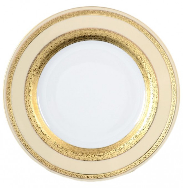 Набор тарелок 21 см 6 шт  Falkenporzellan &quot;Констанц /Двойная золотая лента /9321 /на бежевом&quot; / 123798