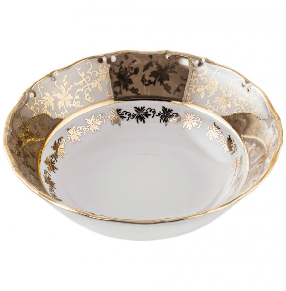 Салатник 16 см  Royal Czech Porcelain &quot;Мария-Тереза /Бежевая /Золотые листики&quot; / 203421
