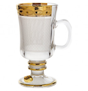 Кружки для горячих напитков 200 мл 6 шт н/н  UNION GLASS "Каро /Золото 6011"  / 108762
