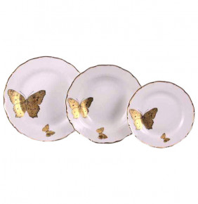 Набор тарелок 18 предметов (19, 23, 25 см)  Bohemia Porcelan Moritz Zdekauer 1810 s.r.o. "Офелия /Бабочки" / 036131