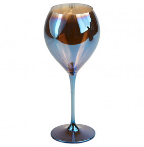 Бокалы для красного вина 470 мл 2 шт  Crystalite Bohemia "Цецилия /Синий с желтой подложкой" / 231931