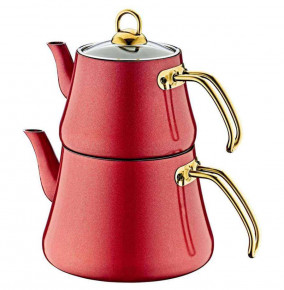 Набор чайников 2 предмета с а/п покрытием (заварник 1,2 л, чайник 2,2 л) красный / 295840