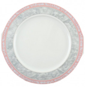 Пирожковая тарелка 27 см  Thun "Яна /Серый мрамор с розовым кантом" / 056359
