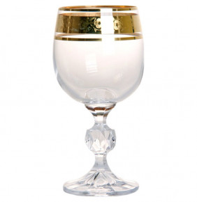 Бокал для белого вина 190 мл 1 шт  Crystalite Bohemia "Клаудия /Цветочный узор на золоте" 2 / 151686