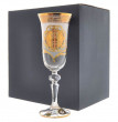 Бокалы для шампанского 150 мл 6 шт  Crystalite Bohemia &quot;Лаура /Богемия /Антик золото&quot; / 303126