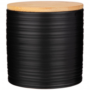 Набор банок для сыпучих продуктов 430 мл 3 шт с бамбуковой крышкой 10 х 10 х 10,5 см чёрные / 255012