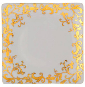Набор тарелок 21 см 6 шт квадратные  Falkenporzellan "Тоска /Бордо /Золотые цветы" / 060293