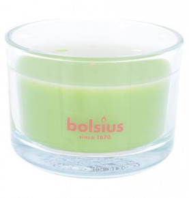 Свеча ароматическая 6,3 х 9 см в стекле "Зеленый чай /Bolsius" / 262612