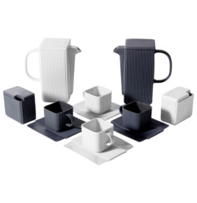 Кофейный сервиз на 2 персоны 6 предметов серый  Cmielow Design Studio "SYSTEM" / 163461