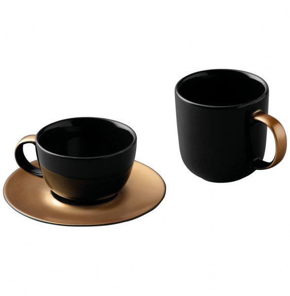 Набор для кофе и чая 3 предмета  Berghoff &quot;Gem /Чёрный с золотом&quot; / 172208