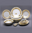 Столовый сервиз на 6 персон 26 предметов  Bohemia Porcelan Moritz Zdekauer 1810 s.r.o. &quot;Анжелика /Золотая лента&quot; / 049980