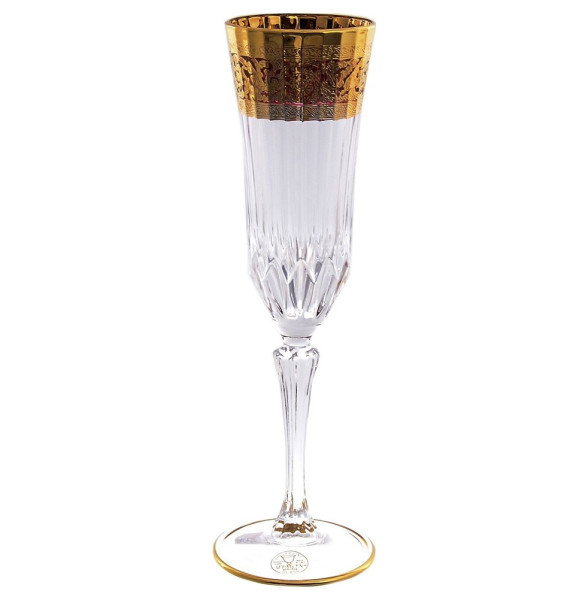 Бокалы для шампанского 180 мл 6 шт  RCR Cristalleria Italiana SpA &quot;Timon /Адажио /Золото на красном&quot; / 156123