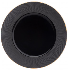 Тарелка 22 см 1 шт черная  Bronco "Crocus /Черная" / 235735