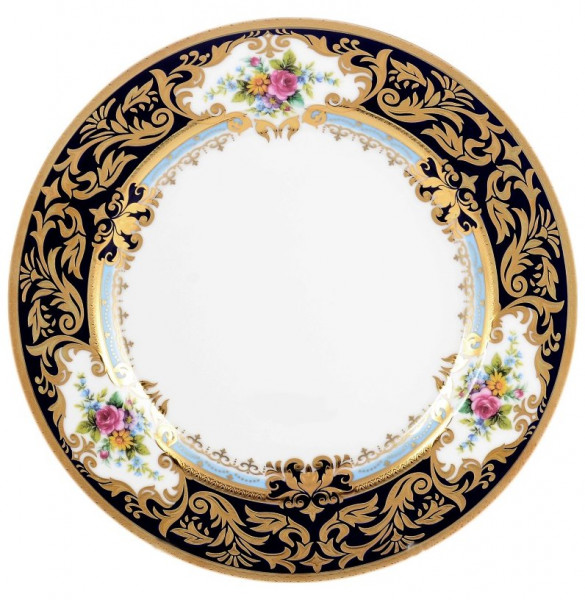 Набор тарелок 28 см 6 шт  Falkenporzellan &quot;Опал /Цветы кобальт /с золотом&quot; / 147202