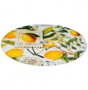 Блюдо 32 х 3 см вращающееся круглое  Agness "Итальянские лимоны" / 199164