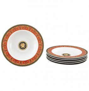 Набор тарелок 23 см 6 шт глубокие  Leander "Сабина /Версаче /Красная лента" / 159099