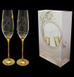 Бокалы для шампанского 210 мл 2 шт  Rona &quot;Свадебные /Жених и Невеста /золотая ножка&quot; / 061213