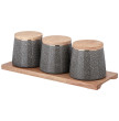 Набор для специй на деревянной подставке 4 предмета  LEFARD &quot;Grain /серая&quot; / 341979