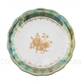 Блюдо 30 см круглое  Royal Czech Porcelain "Фредерика /Золотая роза /Зеленая" / 203878
