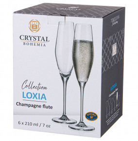 Бокалы для шампанского 210 мл 6 шт  Crystalite Bohemia "Loxia /Локсия /Без декора" / 286779