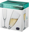 Бокалы для шампанского 220 мл 6 шт  Crystalex CZ s.r.o. &quot;Кейт /Изумрудные&quot;  / 170351