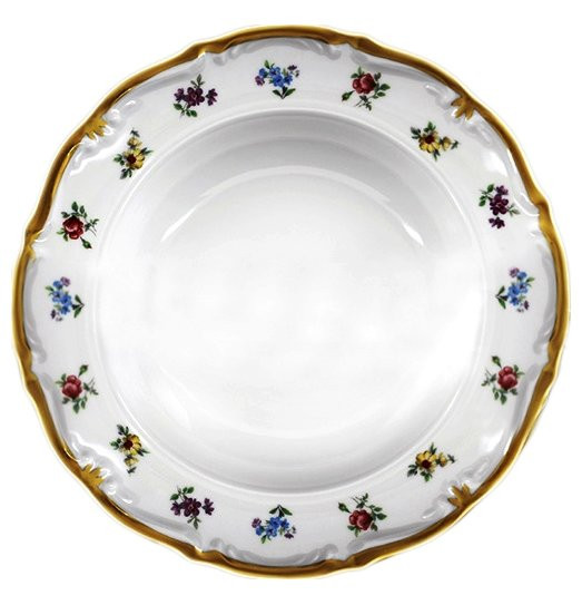 Набор тарелок 24 см 6 шт глубокие  Chodov &quot;Корона /Мелкие цветы /Матовое золото&quot; / 148366