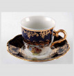 Набор чайных пар 220 мл 6 шт высокие  Bohemia Porcelan Moritz Zdekauer 1810 s.r.o. &quot;Офелия /Мадонна кобальт&quot; / 027498
