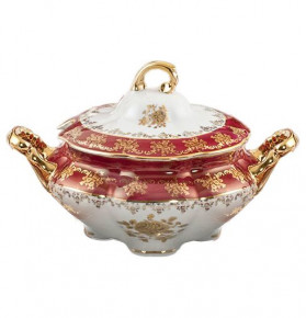 Супник 3 л  Royal Czech Porcelain "Мария-Тереза /Золотая роза /Красная" / 203554