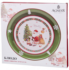 Блюдо 30 х 30 х 2,5 см круглое  Agness "Merry Christmas" / 190318