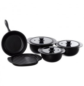 Набор посуды 5 предметов (3 кастрюли с крышками, сотейник, гриль-сковорода)  Oxford "Нанким" / 149171
