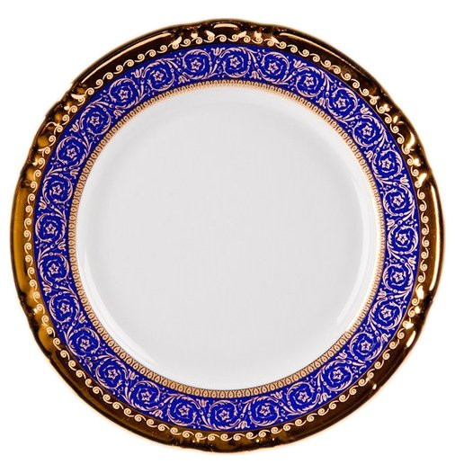 Набор тарелок 24 см 6 шт  Thun &quot;Констанция /Синяя полоса с золотом&quot; / 023785