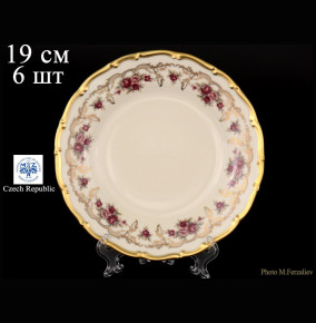 Набор тарелок 19 см 6 шт  Bohemia Porcelan Moritz Zdekauer 1810 s.r.o. "Анжелика /Плетистая роза /СК" / 065176