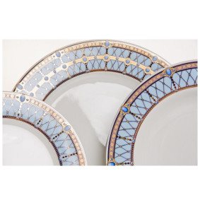 Набор тарелок 18 предметов (19, 23, 25 см)  Thun "Кайро /Синий" / 039298
