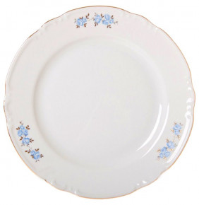 Набор тарелок 24 см 6 шт  Thun "Констанция /Голубые розы /золото" / 051204