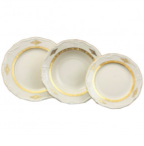 Набор тарелок 18 предметов (19, 23, 25 см)  Thun "Мария-Луиза /Золотое изобилие /СК" / 107917