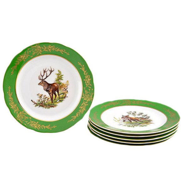 Набор тарелок 19 см 6 шт  Leander &quot;Мэри-Энн /Охота зелёная&quot; / 157771
