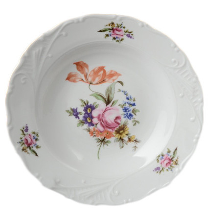 Набор тарелок 23 см 6 шт глубокие  Bohemia Porcelan Moritz Zdekauer 1810 s.r.o. &quot;Лиана /Полевой цветок&quot; / 051042