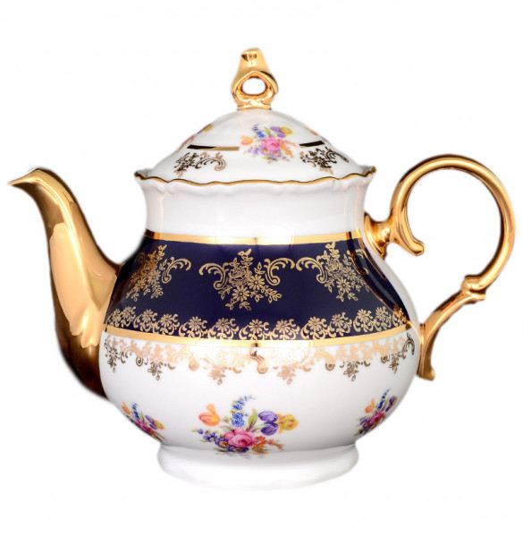Заварочный чайник 1,2 л  Bohemia Porcelan Moritz Zdekauer 1810 s.r.o. &quot;Офелия /Кобальт /Полевой цветок&quot; / 078834