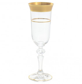Бокалы для шампанского 150 мл 6 шт  Star Crystal "Кристина /Матовая полоса /золото" SC / 146770