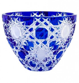 Конфетница 20 см  Aurum Crystal "Флек /Синяя" / 152657