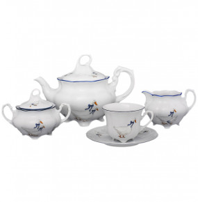 Чайный сервиз на 6 персон 15 предметов  Royal Czech Porcelain "Болеро /Гуси" / 203614
