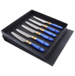 Столовые приборы 6 предметов Десертные ножи  Domus Design &quot;D&amp;D /Виктория&quot; синяя ручка  / 201510