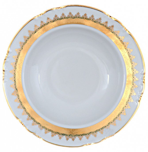 Набор тарелок 23 см 6 шт глубокие  Thun &quot;Констанция /Изумруд /Золотой орнамент&quot; / 064122