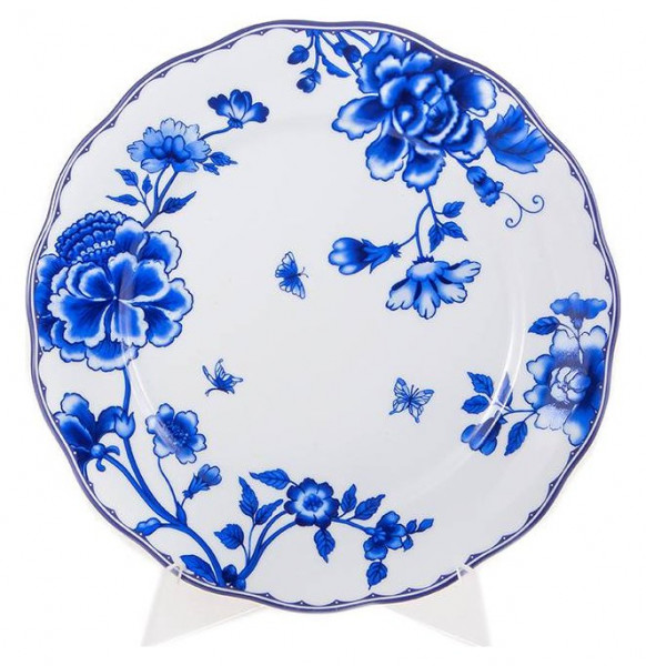 Набор тарелок 25 см 6 шт  Epiag &quot;Аляска /Цветы /2727 /синие&quot; / 148566