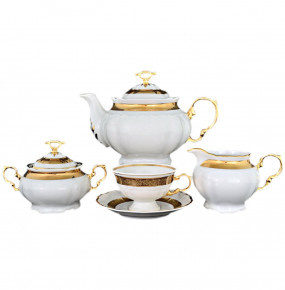 Чайный сервиз на 6 персон 15 предметов  Thun "Мария-Луиза /Золотая лента" / 075254