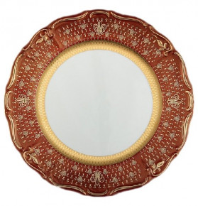 Набор тарелок 25 см 6 шт  МаМ декор "Мария-Луиза /Красная /Королевская лилия" / 064458